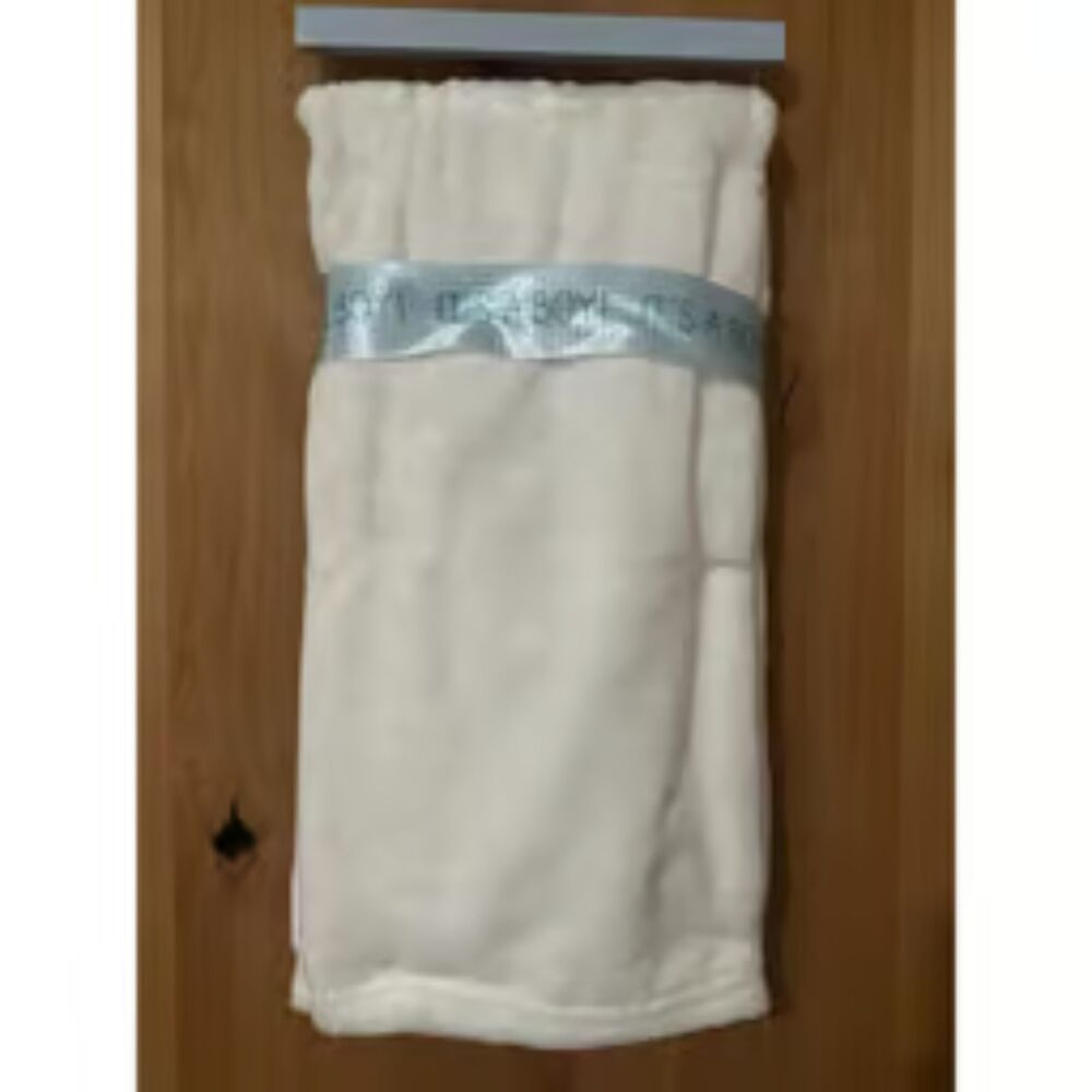 Logan & Lilly Born in 2026 White Baby Blanket with Blue Embroidery 30"x40" NWT - Picture 2 of 3
